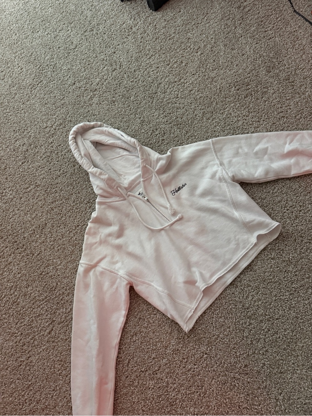 Hollister Light Pink Hooded Zip-Up Sweater